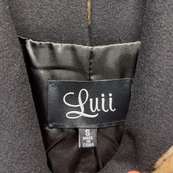 Anthropologie Luii Jacket Womens Small Brown Black Chevron Zig Zag Shawl Collar - Picture 9 of 11